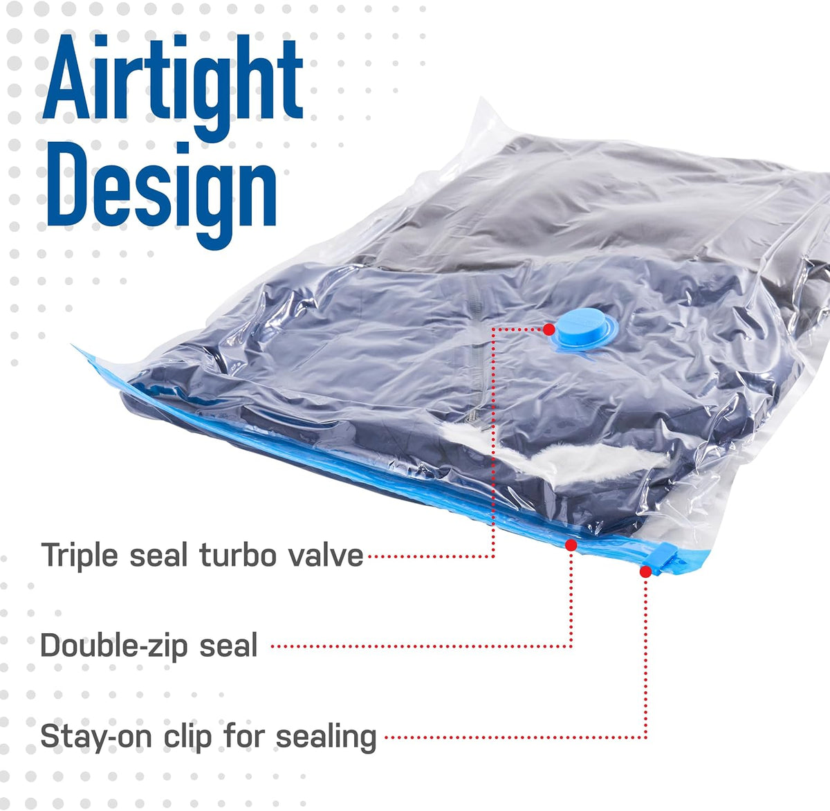 Spacesaver Vacuum Storage Bags with Hand Pump, Jumbo, 10 Pack