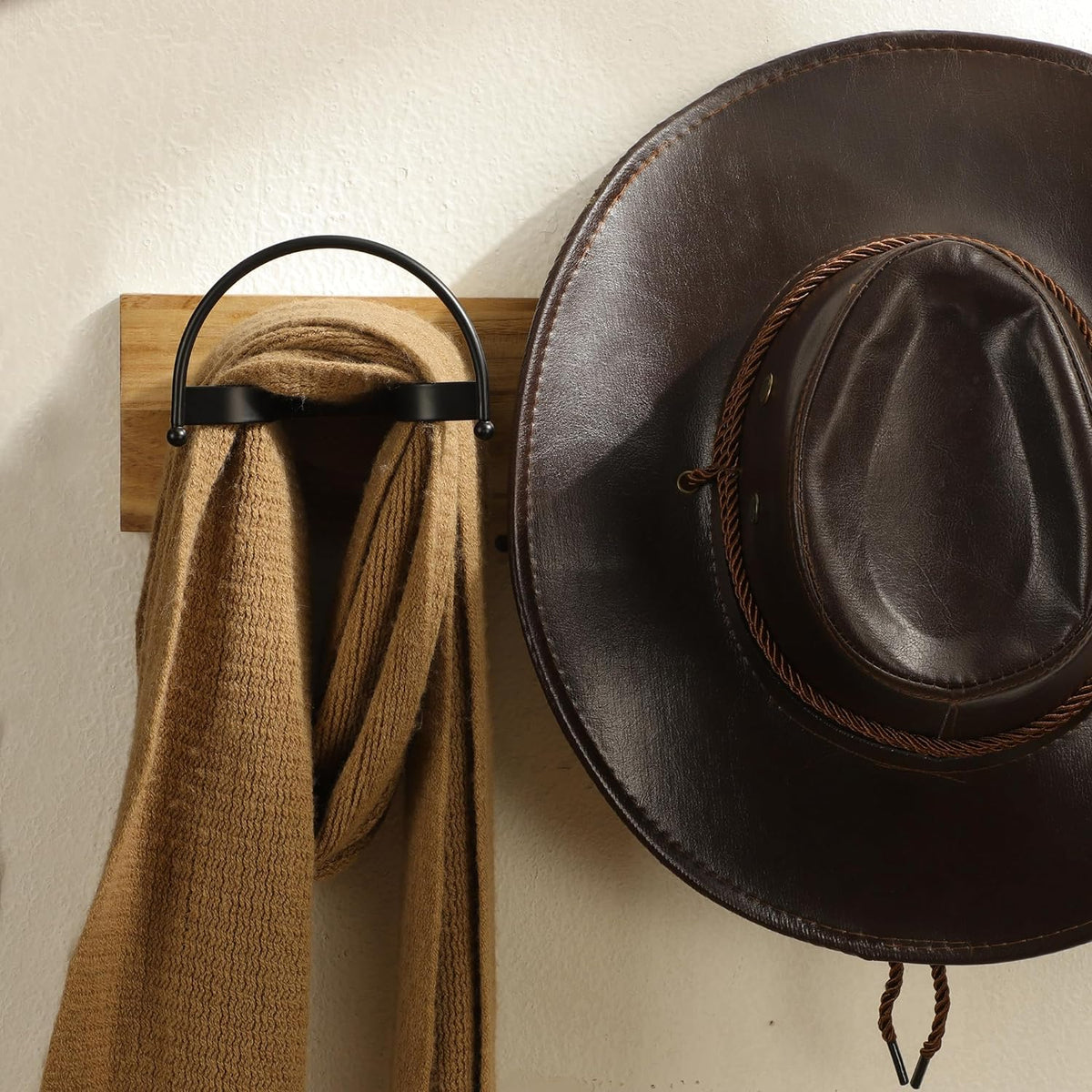 Taozun Cowboy Hat Rack Wall Mount, 4 Pack Curved Hat Holder for Display