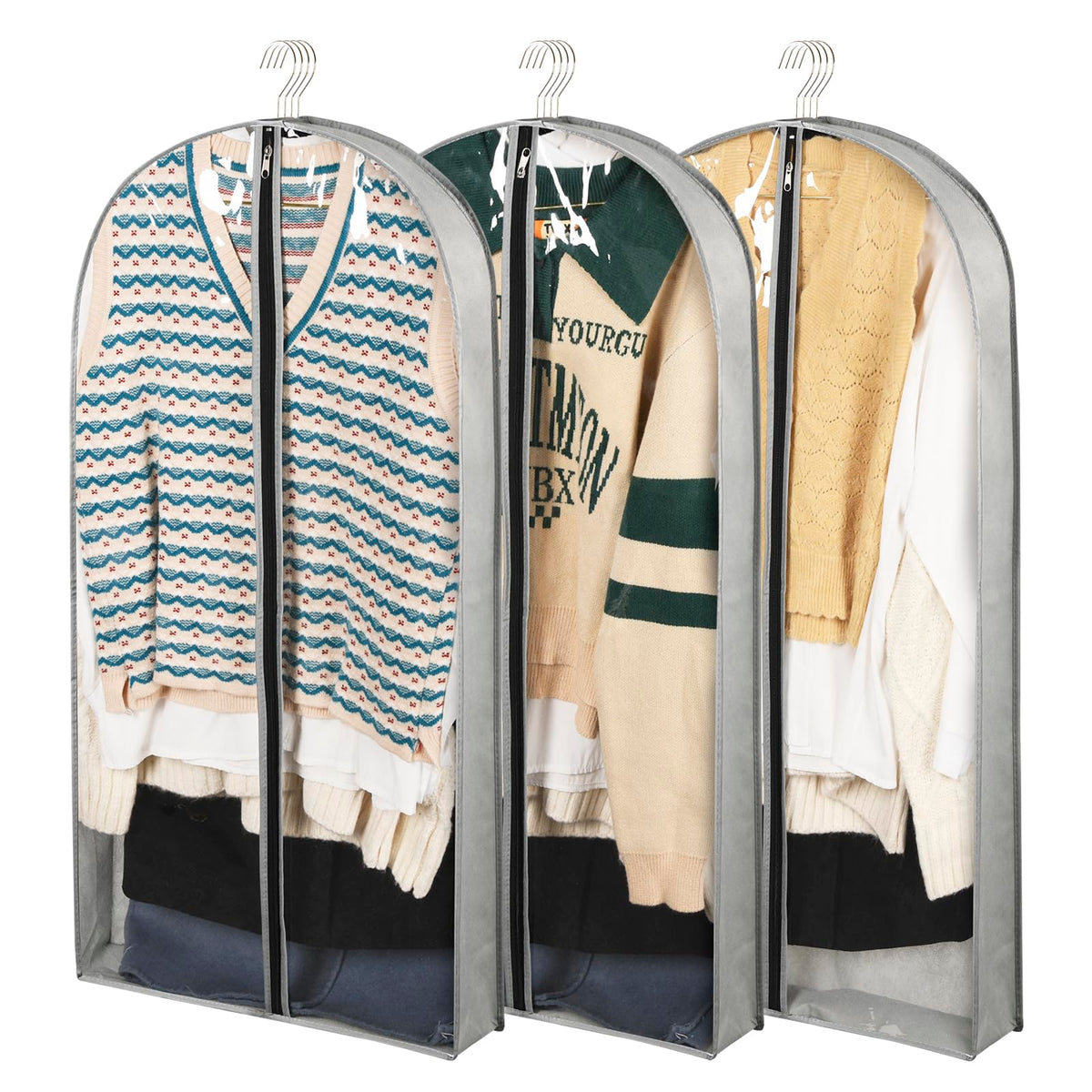 2 Pack 65" Long Garment Bags for Dress Travel Garment Bag