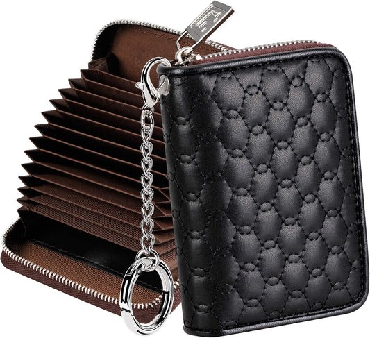FurArt Zipper Wallet Women RFID Credit Card Holder keychain Wallet