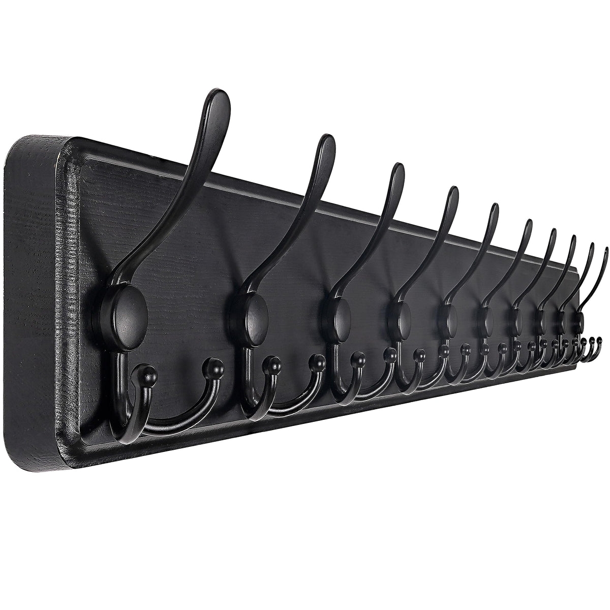 SKOLOO Rustic Coat Rack Wall Mount, 16" Stud Spacing, Solid Wood, Brown