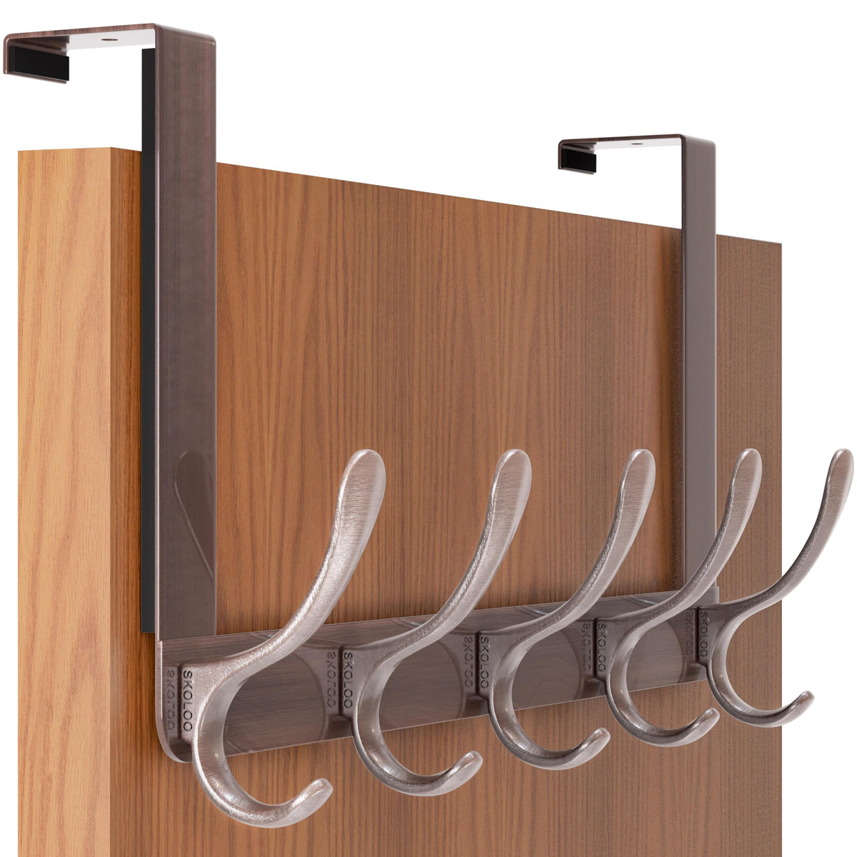 SKOLOO Over The Door Hook, Door Hanger Hooks for Hanging Clothes, Towels, Coats, Hats, Over The Door Towel Hook - White, Assembly Required