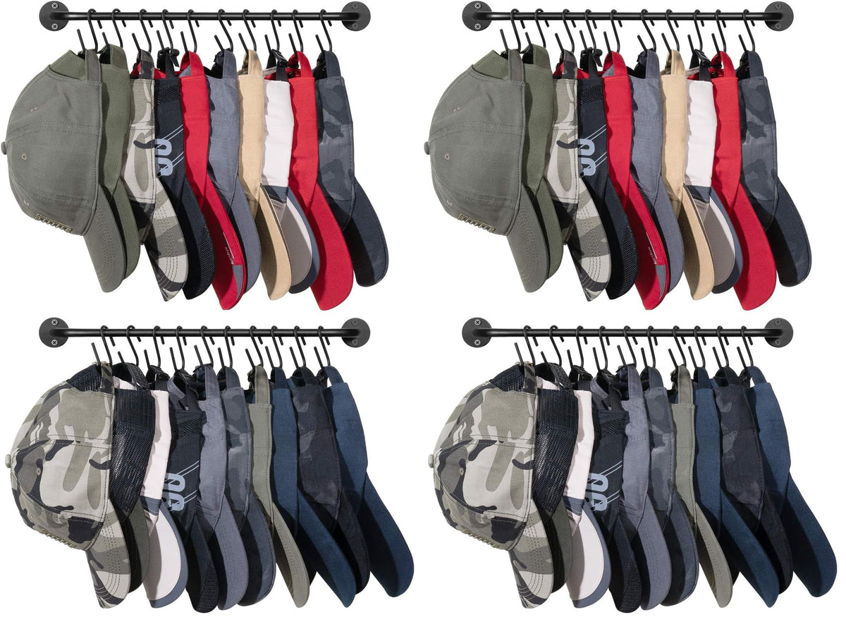 Mkono Hat Organizer Hat Rack for Wall Storage Holder with 30 Hooks Set of 2