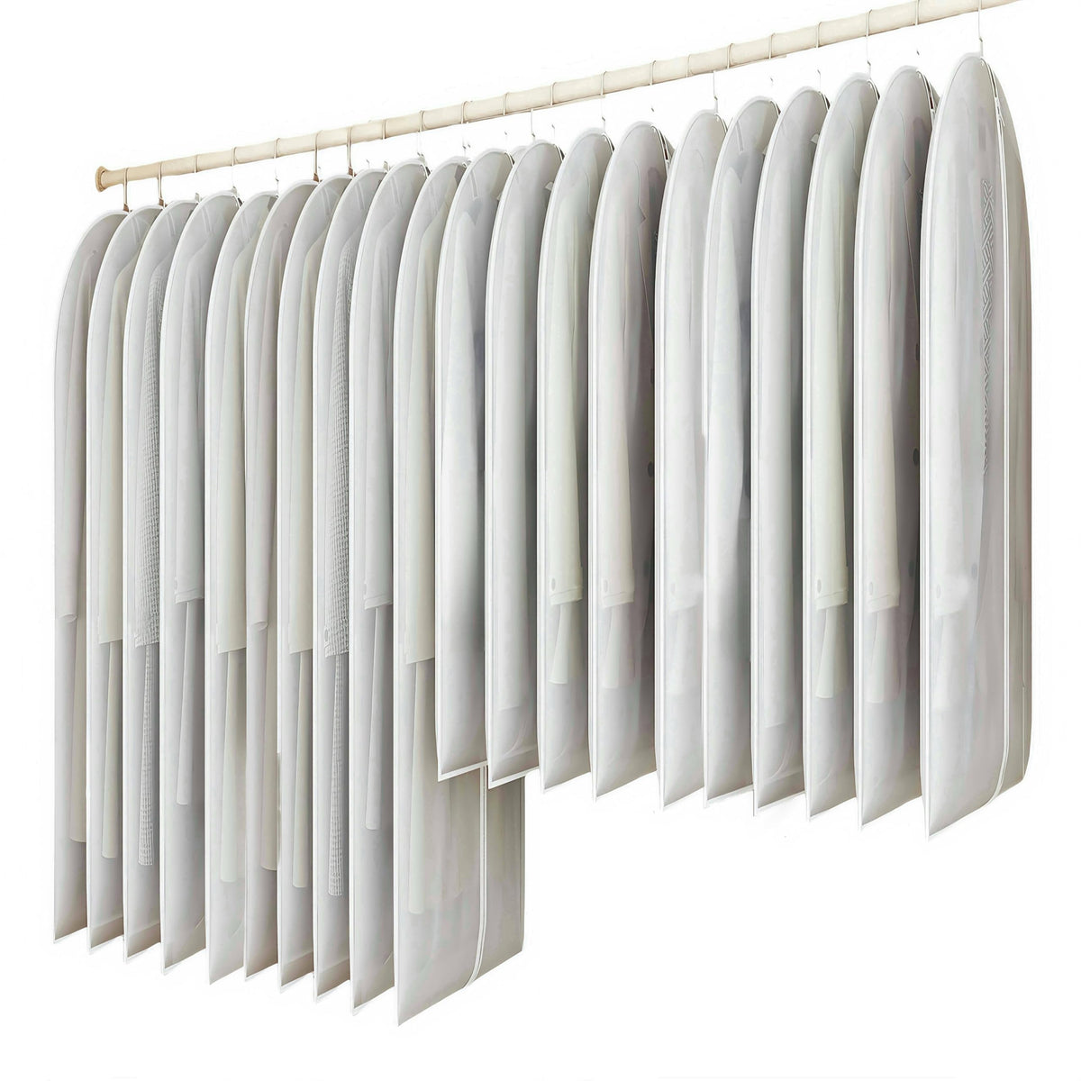 20 Pack Combo Size Clear Garment Bags for Hanging Clothes with Full Zipper for Closet Storage, Clothes Cover For Hanging, Wardrobe Bags for Hanging Clothes.(120 x 60CM x 10P, 100 x 60CM x 10P)