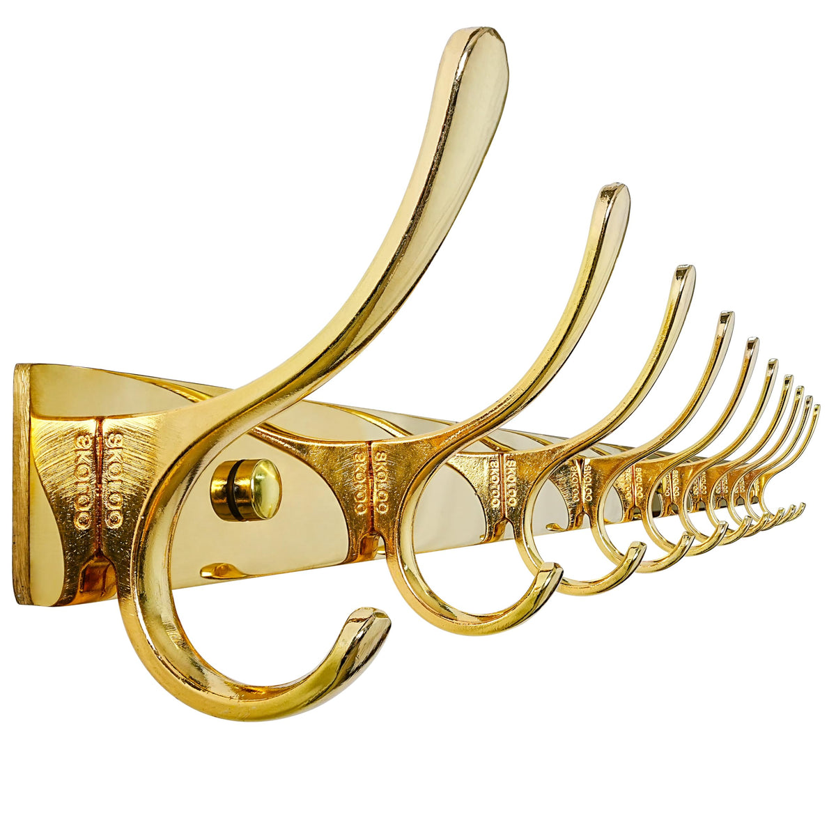 SKOLOO Coat Rack Wall Mounted - 6 Hooks, Heavy Duty, Stainless Steel, Metal Wall Hanger, Sturdy Coat Hooks for Hanging Coats, Jacket, Clothes, Hats - Black