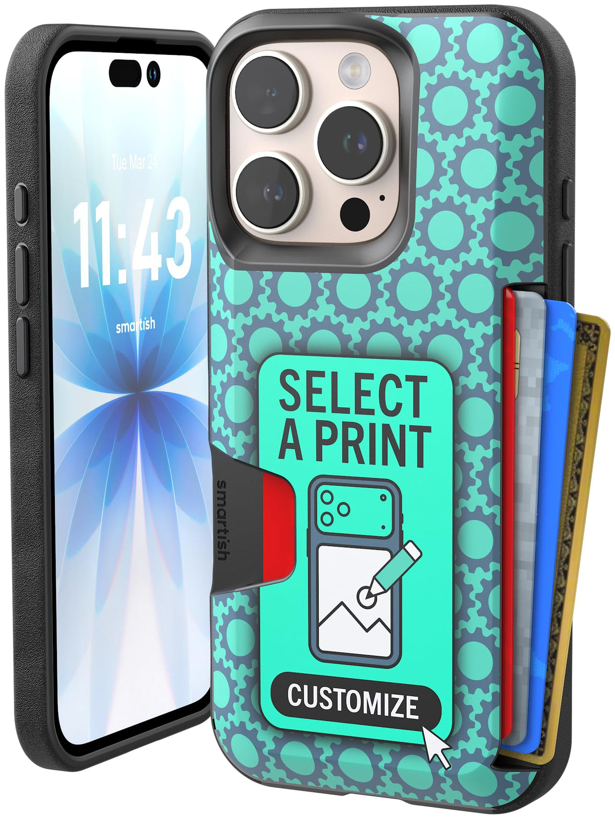 Smartish iPhone 18 Pro/17 Pro Wallet Case, Wallet Slayer Vol 1, Black