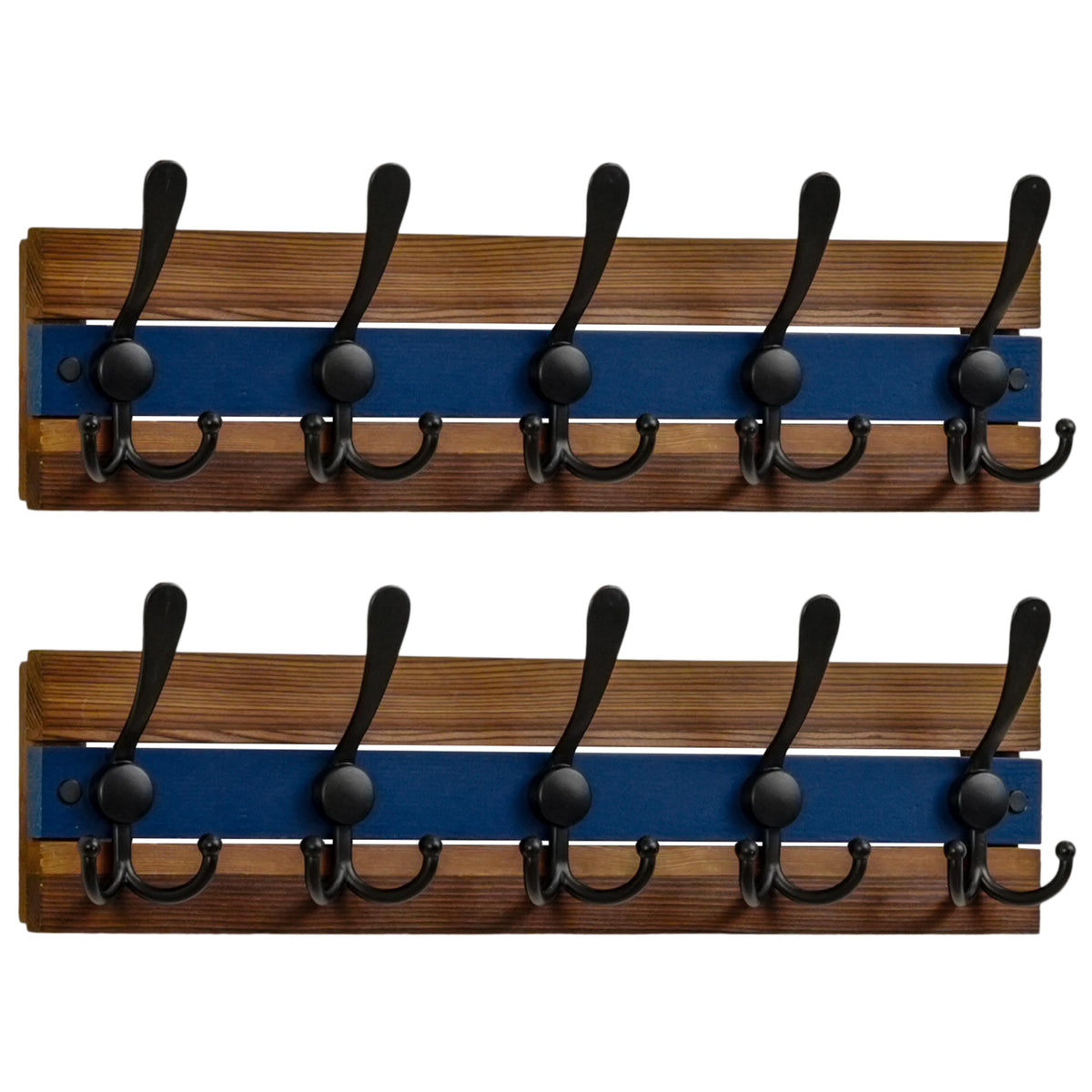 SKOLOO Rustic Coat Rack Wall Mount, 16" Stud Spacing, Solid Wood, Brown