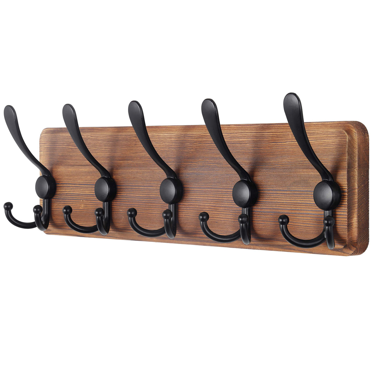 SKOLOO Rustic Coat Rack Wall Mount, 16" Stud Spacing, Solid Wood, Brown