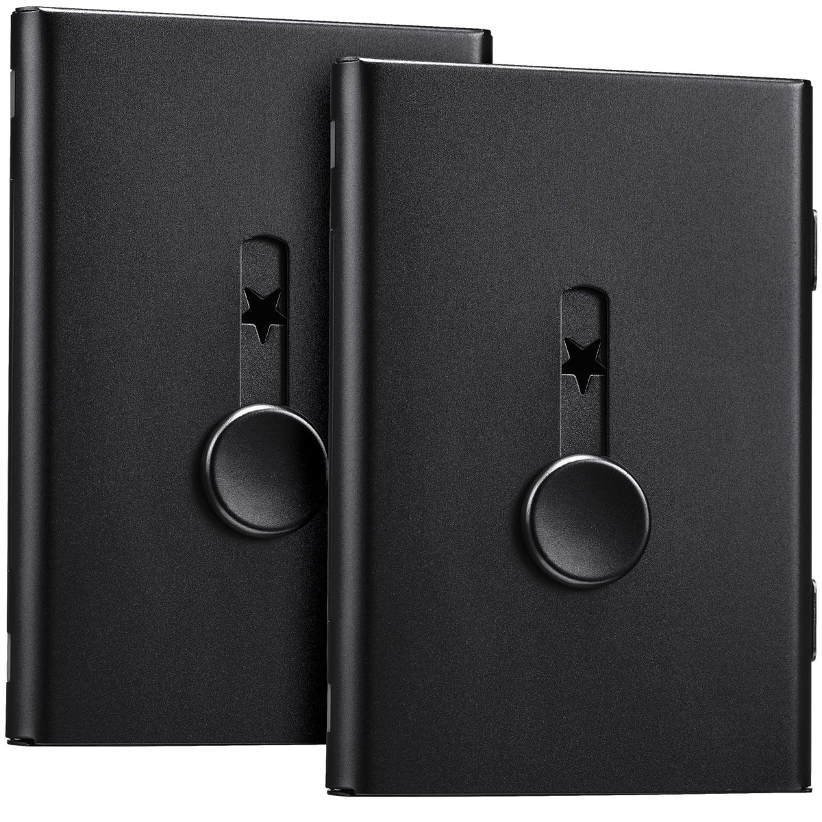 Tatuo 2 Pcs Black/red Business Card Holder Thumb Drive Stainless Steel