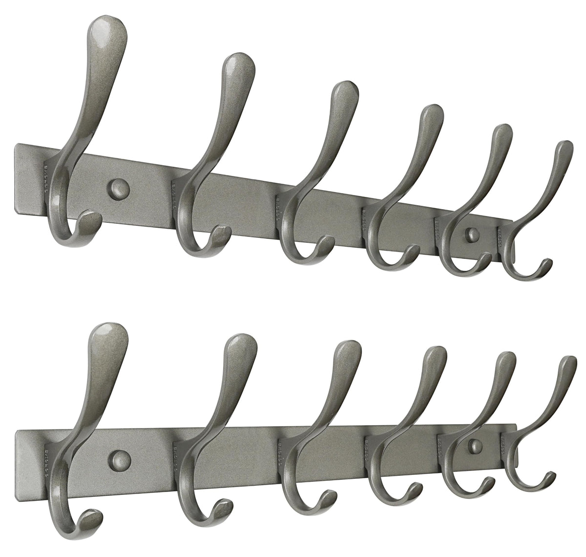SKOLOO Coat Rack Wall Mounted - 6 Hooks, Heavy Duty, Stainless Steel, Metal Wall Hanger, Sturdy Coat Hooks for Hanging Coats, Jacket, Clothes, Hats - Black