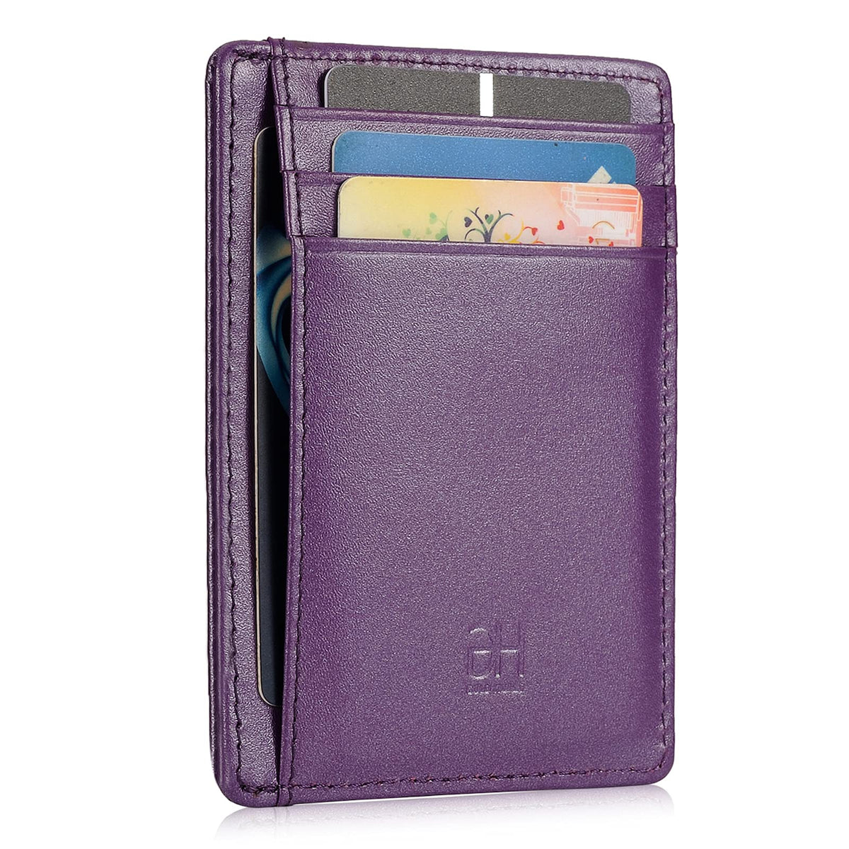 GH GOLD HORSE Slim RFID Blocking Card Holder Minimalist Leather Front Pocket Wallet for Women