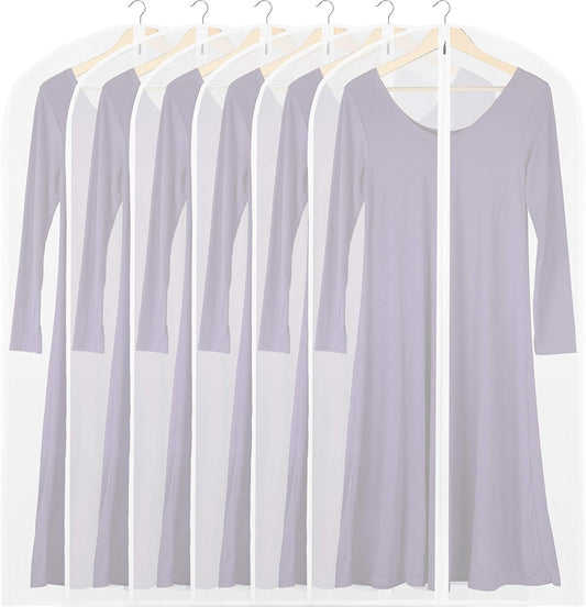Simple Houseware 50-Inch Translucent Garment Bags with Zipper, 6 Pack