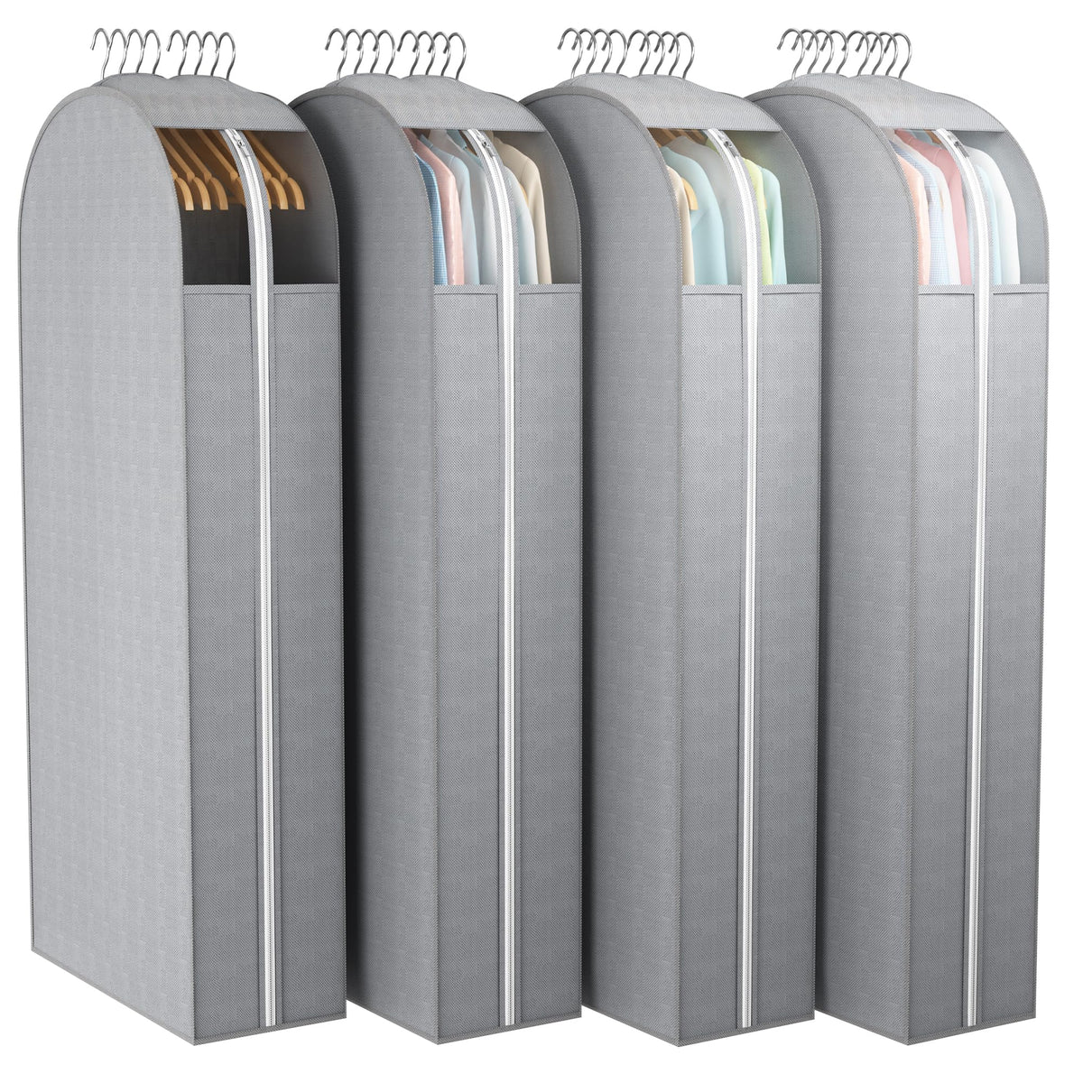 Liuoud Clear Garment Bags for Hanging Clothes 10” Gusseted, 6 Pack, 40”&50”