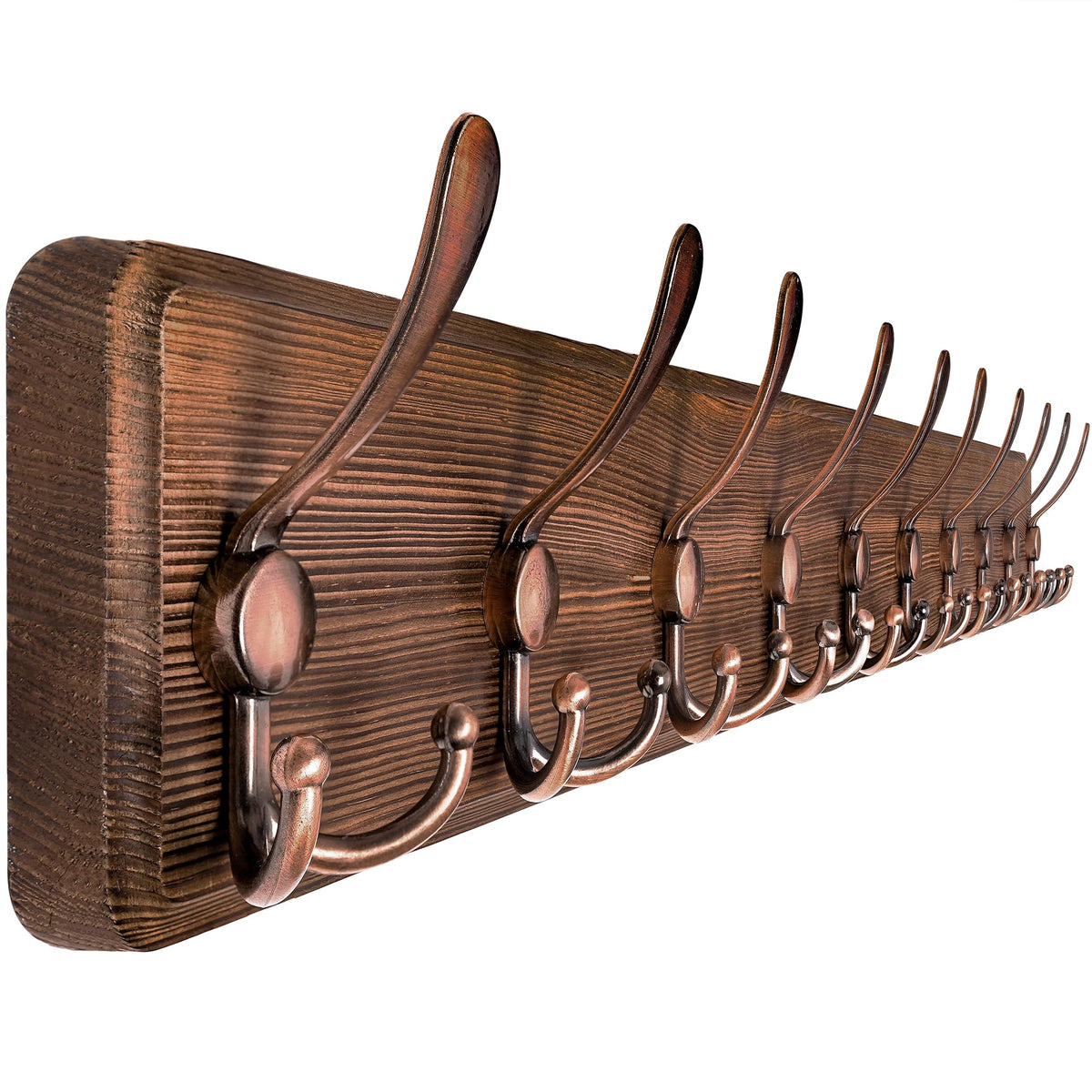 SKOLOO Rustic Coat Rack Wall Mount, 16" Stud Spacing, Solid Wood, Brown