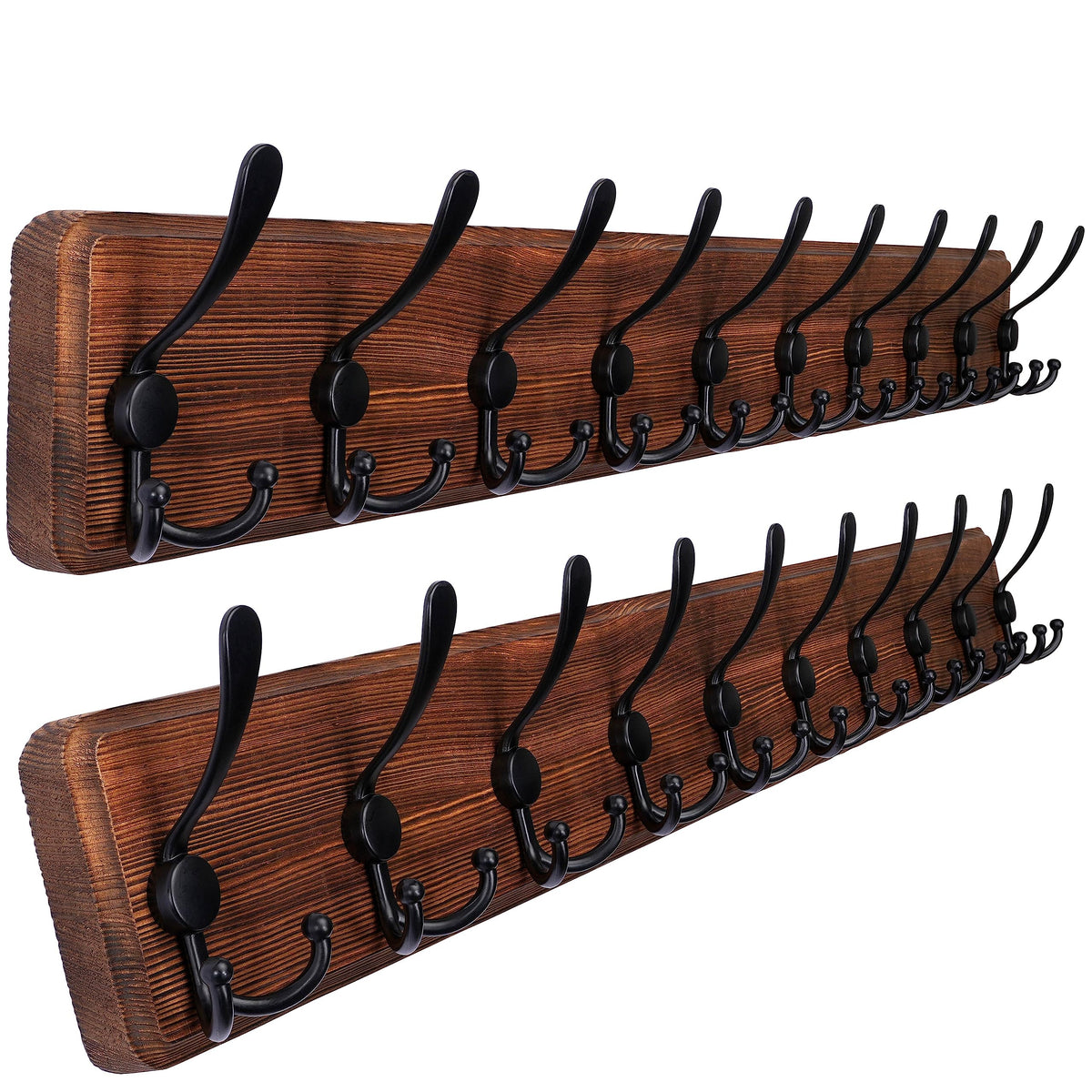 SKOLOO Rustic Coat Rack Wall Mount, 16" Stud Spacing, Solid Wood, Brown