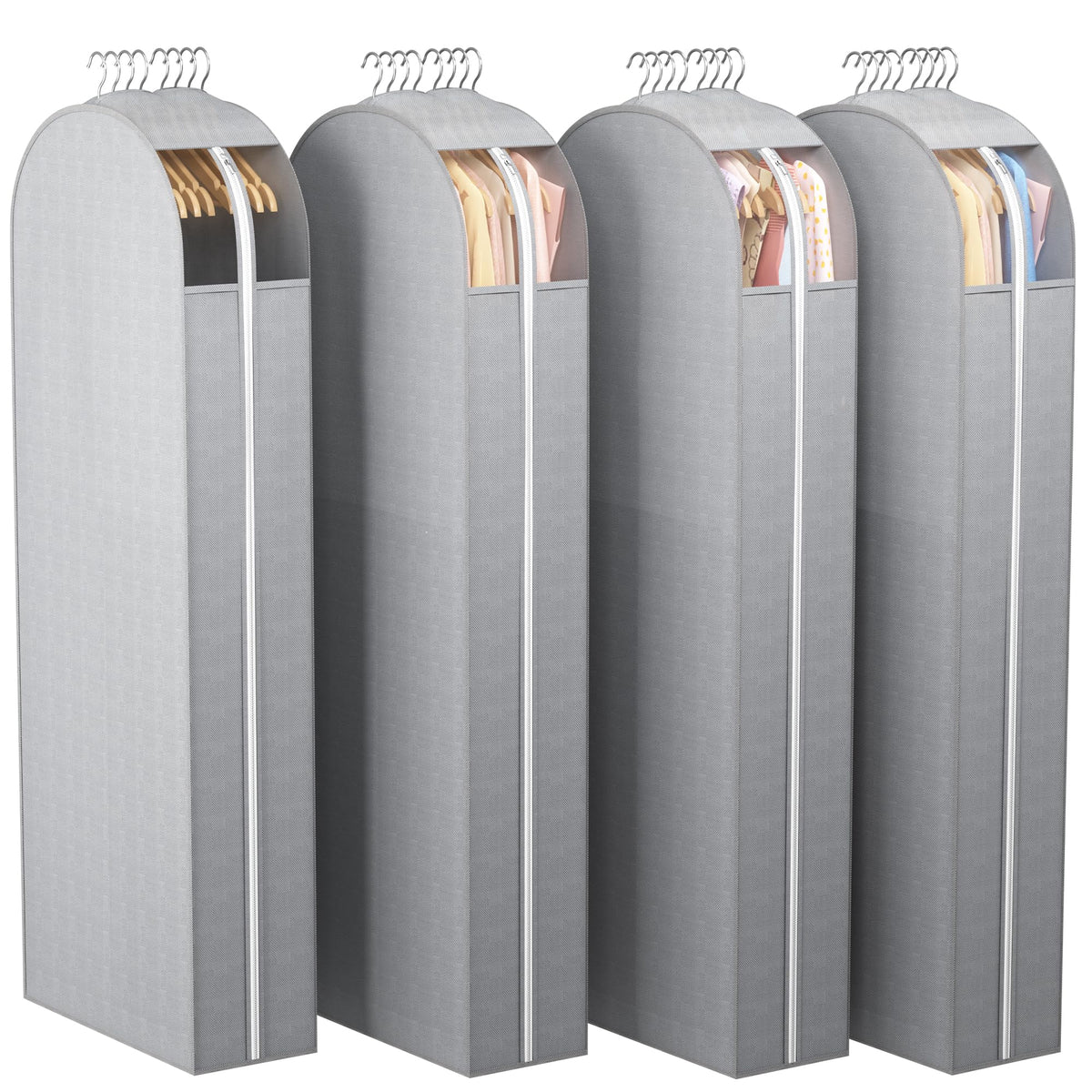 Liuoud Clear Garment Bags for Hanging Clothes 10” Gusseted, 6 Pack, 40”&50”