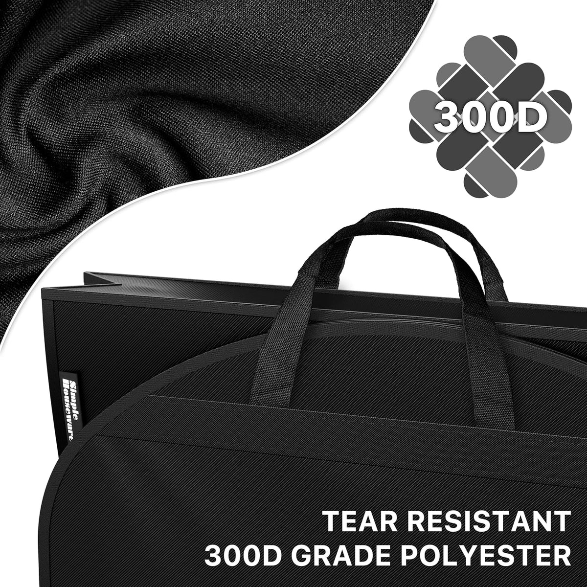 Simple Houseware 43" Travel Garment Bag with Pockets, Heavy Duty Suit Bag
