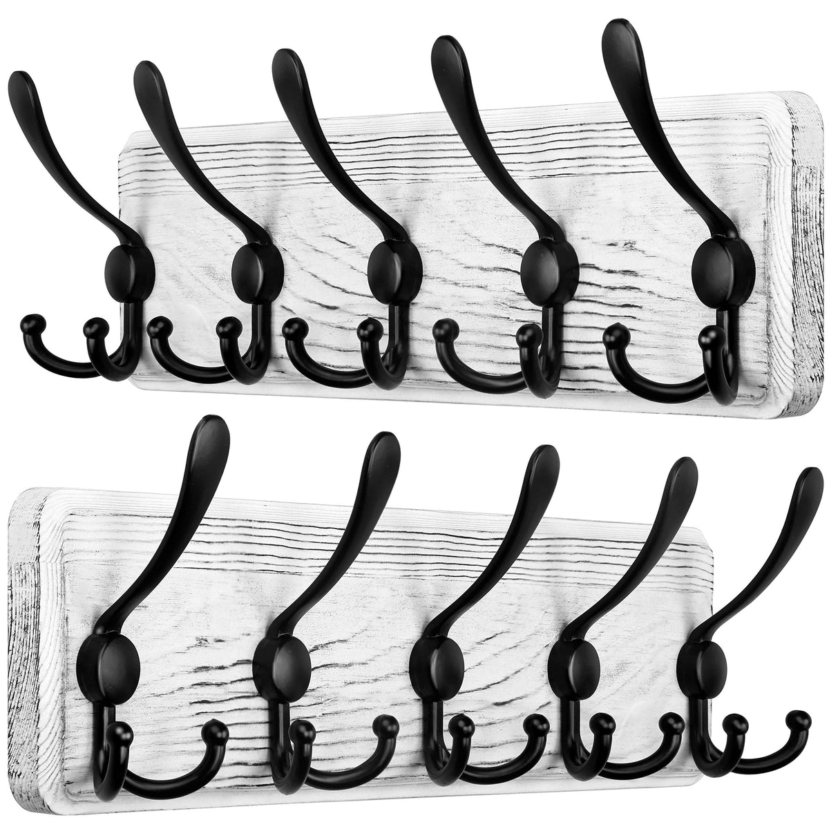 SKOLOO Rustic Coat Rack Wall Mount, 16" Stud Spacing, Solid Wood, Brown